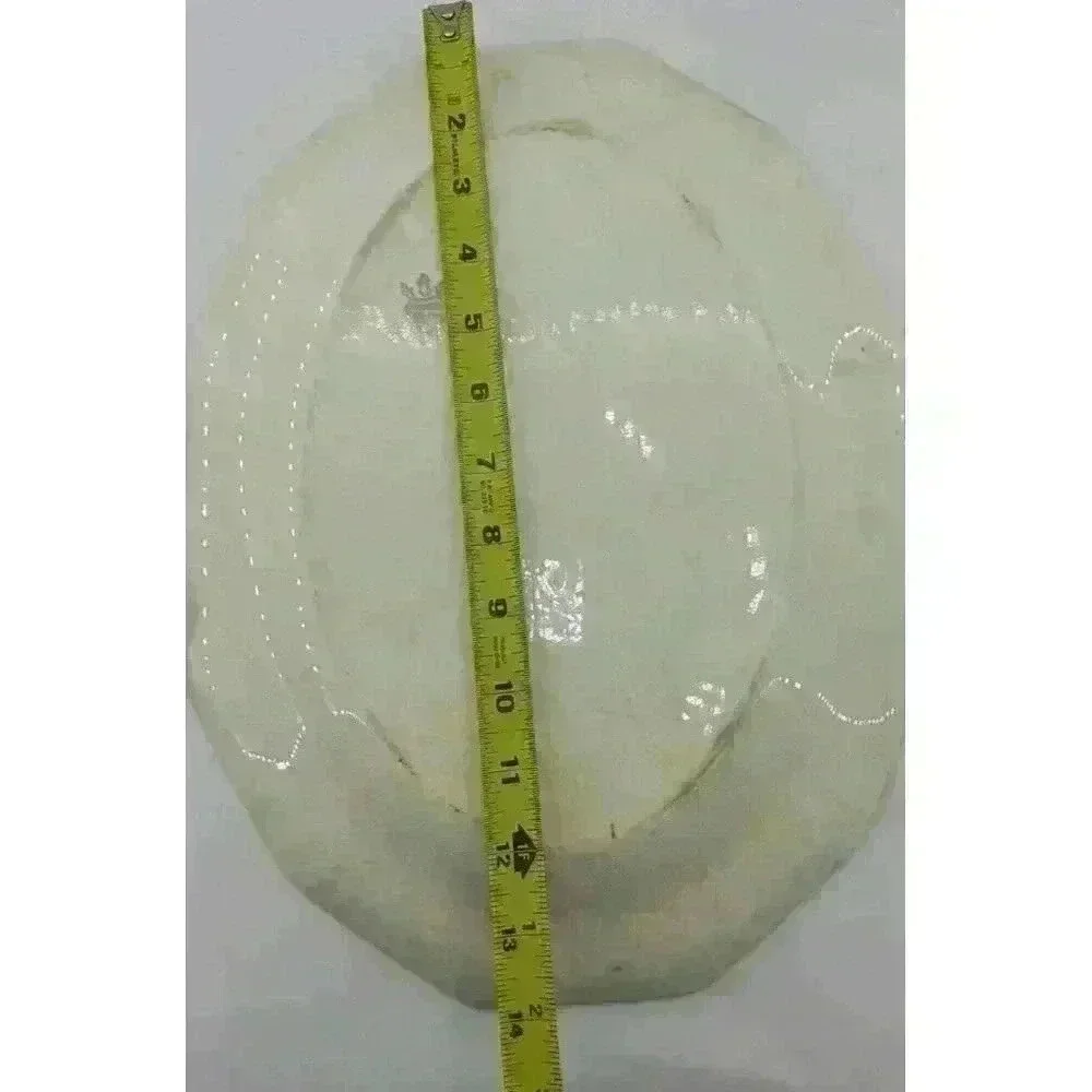 Vintage The French Saxon China Co Grey Dawn Platter Chop Plate‎ 14x10”